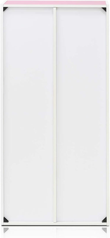 Furinno 7-Cube Reversible Open Shelf, White/Pink 11048WH/PI - LeafyLoom