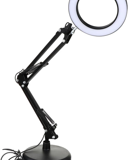 Holibanna 1 Set LED Magnifying Glass Light Portable Desk Facial Magnifying lamp Task Lights Desk LED Light Portable Office Desk Lamp with Magnifier Desktop Light Stand abs Work - LeafyLoom
