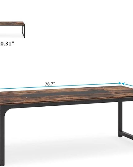 Tribesigns Modern Computer Desk, 78.7 x 39.4 inch X Large Executive Office Desk Computer Table Study Writing Desk Workstation for Home Office,Rustic/Black - LeafyLoom