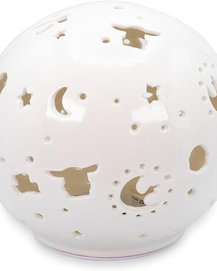 Star Wars: The Mandalorian Grogu Ceramic Mood Light | Nightstand Table Lamp with LED Light for Bedroom, Desk, Living Room | Home Decor Room Essential | Movie Gifts And Collectibles | 6 Inches Tall - LeafyLoom