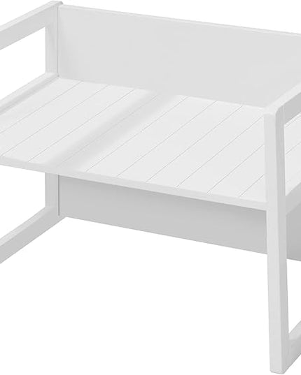 Roba Country-Farmhouse: Bench-White Wood Seating - LeafyLoom