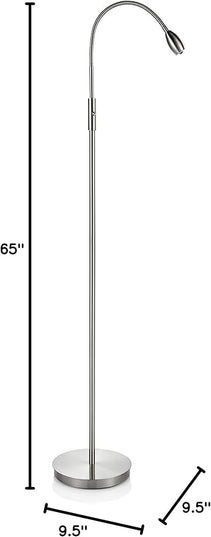 402071-15, FOCUS Adjustable Beam LED Floor Lamp,Metal, Nickel - LeafyLoom