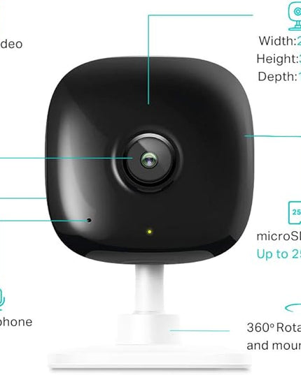 Kasa Smart 2K QHD Indoor Security Camera, Person/Baby Crying/Motion Detection, 2-Way Audio, 30Ft. Night Vision, Cloud/SD Card Storage(Up to 256 GB), Works with Alexa & Google Home (KC400) KasaSmartbyTP-Link