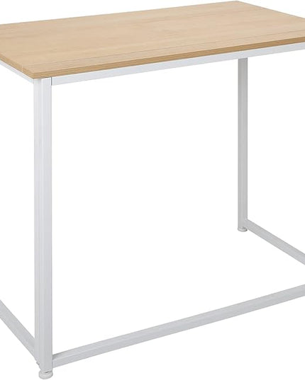 Leopard Outdoor Products Folding Computer Desk for Small Spaces, Space-Saving Home Office Desk, Foldable Computer Table, Laptop Table, Writing Desk, Compact Study Reading Table (White/Nordic Walnut) - LeafyLoom