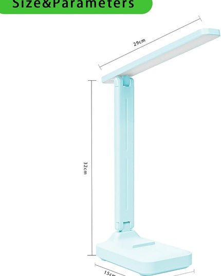 Desk lamp,LED Lamp,Touch Control,3 Color Modes,Eye-Protecting Table Lamp,Led Lights for Bedroom,Home,Office,Black (Medium Size, Blue) - LeafyLoom