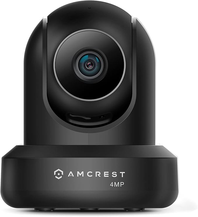 Amcrest 4MP ProHD Indoor WiFi, Security IP Camera with Pan/Tilt, Two-Way Audio, Night Vision, Remote Viewing, 4-Megapixel @30FPS, Wide 90° FOV, IP4M-1041B (Black) Amcrest