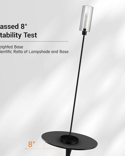 BoostArea Floor Lamp for Living Room, Modern Standing Lamp Stand Up Lamp with Seeded Glass Lampshade, Simple Design Floor Lamp Pole Lamp Tall Lamps for Bedroom, Living Room, Office, Kids Room, Reading - LeafyLoom