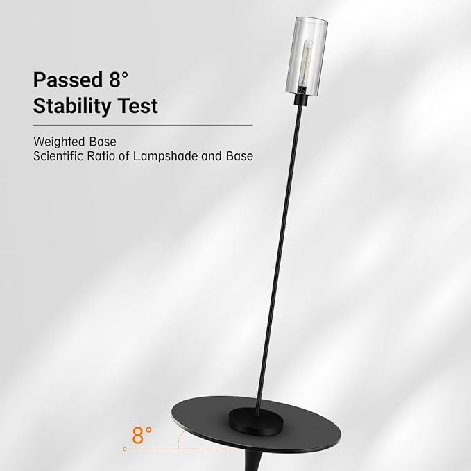 BoostArea Floor Lamp for Living Room, Modern Standing Lamp Stand Up Lamp with Seeded Glass Lampshade, Simple Design Floor Lamp Pole Lamp Tall Lamps for Bedroom, Living Room, Office, Kids Room, Reading - LeafyLoom