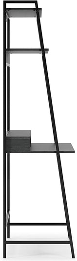 Signature Design by Ashley Yarlow Modern Home Office Writing Desk with Shelf, Black - LeafyLoom