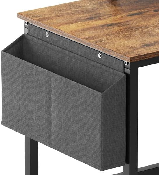Need L Shaped Computer Desk 59 Inch Gaming Desk with Large Monitor Stand L Desk Corner Desk with Storage Bag for Home Office Writing Rustic Brown - LeafyLoom