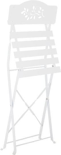 Alpine Corporation Indoor/Outdoor 3-Piece Bistro Set Folding Table and Chairs Patio Seating, White - LeafyLoom