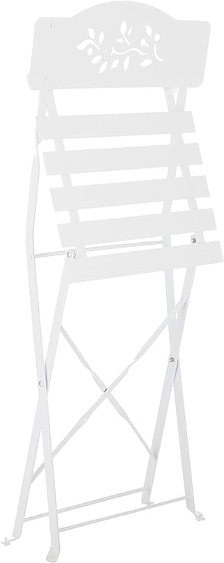 Alpine Corporation Indoor/Outdoor 3-Piece Bistro Set Folding Table and Chairs Patio Seating, White - LeafyLoom
