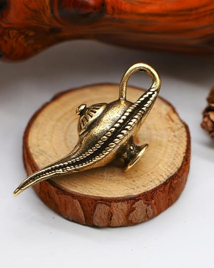 Vintage Solid Brass Magic Lamp - Exquisite Desk Decor for Collectors - Perfect Home or Office Accent（Magic Lamp） - LeafyLoom