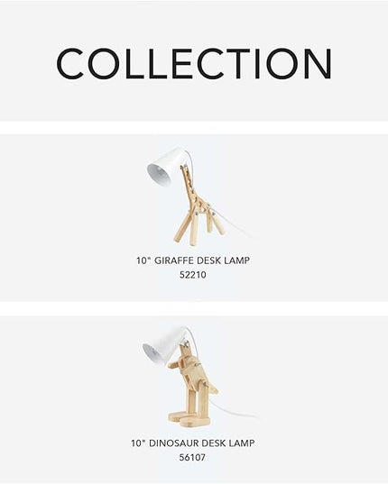 Globe Electric 52210 Gigi Giraffe 11" Wooden Novelty Lamp, White Shade, in-Line On/Off Rocker Switch - LeafyLoom
