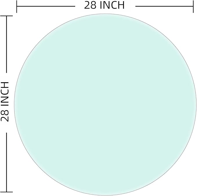 Round Tempered Glass Table Top, 28 Inch, Transparent - LeafyLoom