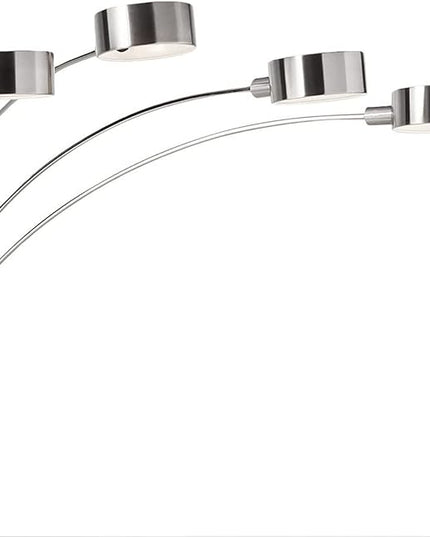 Artiva USA Micah - 5 Arc Floor Lamp w/Dimmer Switch, 360 Degree Rotatable Shades - Bright & Attractive, Brushed Steel - LeafyLoom