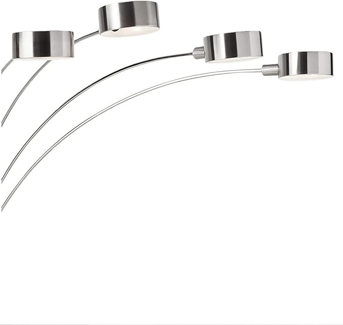 Artiva USA Micah - 5 Arc Floor Lamp w/Dimmer Switch, 360 Degree Rotatable Shades - Bright & Attractive, Brushed Steel - LeafyLoom
