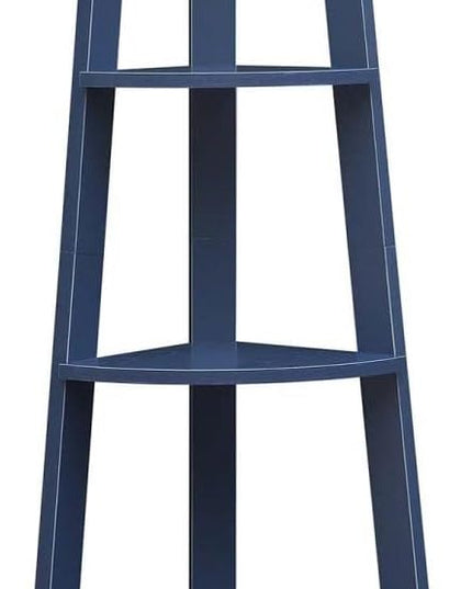 Convenience Concepts Newport 5-Tier Corner Bookshelf, Cobalt Blue - LeafyLoom