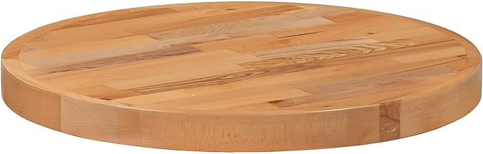 Flash Furniture Mayfair 24" Round Butcher Block Style Table Top, Natural - LeafyLoom