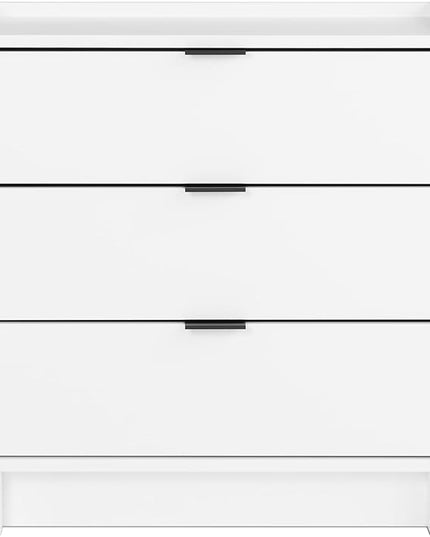 Prepac Three Nightstand, 3-Drawer, Simple White - LeafyLoom