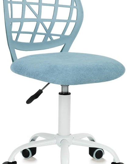 FurnitureR Child Desk Chair Office Chair Adjustable Kids Computer Task Chair Desk Chairs Swivel Armless Children Study Chair with Rolling Wheels, Light Blue - LeafyLoom