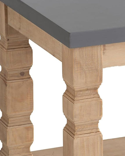 NicBex Coffee Table Wooden Coffee Table with Storage Square Center Tables with Open Bottom Shelf End Table for Living Room, Dining Room, Office, and Bedroom,23.8" W, Brown+Gray - LeafyLoom