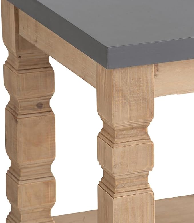 NicBex Coffee Table Wooden Coffee Table with Storage Square Center Tables with Open Bottom Shelf End Table for Living Room, Dining Room, Office, and Bedroom,23.8" W, Brown+Gray - LeafyLoom