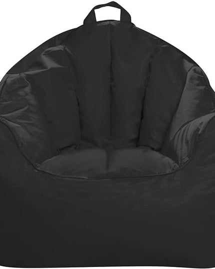 Posh Creations Structured Comfy Seat for Playrooms and Bedrooms, Large Bean Bag Chair, Malibu Lounge, Black - LeafyLoom