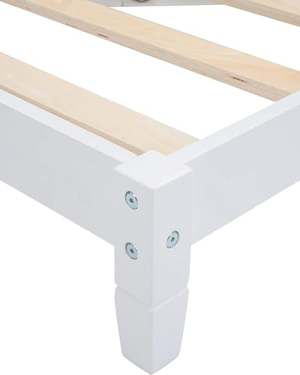 Bellemave Full Size Wood Daybed, Wood DayBed Sofa Bed Frame for Living Room & Bedroom,Solid Wood Daybed Full Size Sofa Bed Frame with Wood Slat Support,No Box Spring Needed,White - LeafyLoom