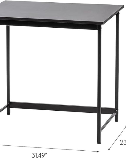 IRIS USA 32 Inch Modern Laptop and Computer Desk Office Table for Home Office, Water and Scratch Resistant Surface Gaming Desk, Easy to Assemble Black Desk - LeafyLoom