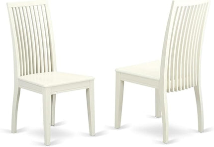 East West Furniture BOIP3-LWH-W Boston 3 Piece Kitchen Set for Small Spaces Contains a Round Room Table and 2 Dining Chairs, Linen White, 42x42 Inch - LeafyLoom