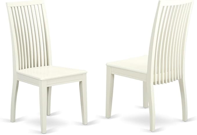 East West Furniture BOIP3-LWH-W Boston 3 Piece Kitchen Set for Small Spaces Contains a Round Room Table and 2 Dining Chairs, Linen White, 42x42 Inch - LeafyLoom