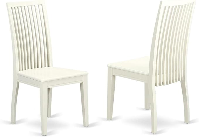 East West Furniture ANIP3-LWH-W Excellent 3 Piece Modern Set Contains a Round Kitchen Table with Pedestal and 2 Dining Room Chairs, 36x36 Inch - LeafyLoom