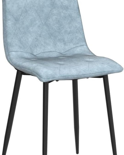 4 Set of Dining Chairs, Metal Frame Dining Chair for Kitchen Room,Technology Cloth Seat Chair for Living Room, Bedroom(Light Blue) - LeafyLoom