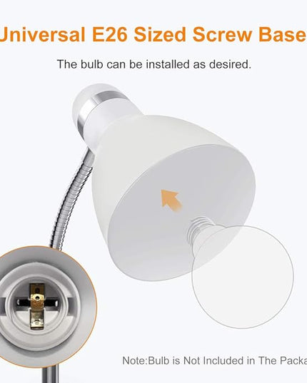 LEPOWER Floor Lamp, Metal Standing Lamp with Adjustable Gooseneck, Heavy Metal Base, Reading Pole Lamp for Office, White Floor Lamps for Bedroom, Living Room - LeafyLoom