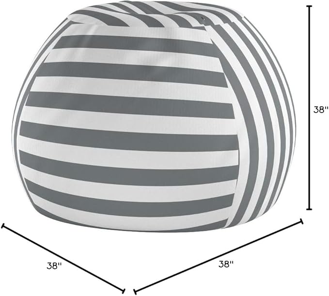WEKAPO Stuffed Animal Storage Bean Bag Chair Cover for Kids | Stuffable Zipper Beanbag for Organizing Children Plush Toys Large Premium Cotton Canvas (Gray, X-Large) - LeafyLoom