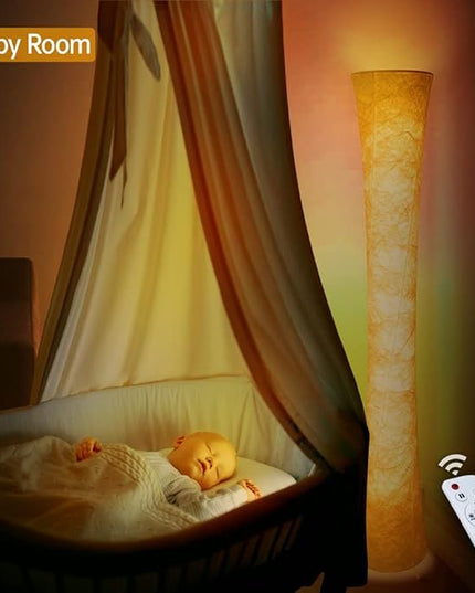 WORLD WIN Smart Led Floor Lamps, RGB Color Changing with APP & Remote Control, 62 Inch DIY Mode Music Sync Standing Modern Corner Lamp Decor for Living Room Bedroom Game, 1 Piece - LeafyLoom