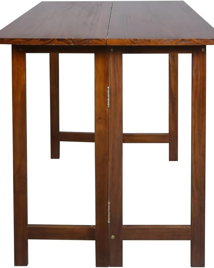 Casual Home Solid Wood Folding Convertible Dining Console Table, 40" W x 28" D x 30" H, Warm Brown - LeafyLoom