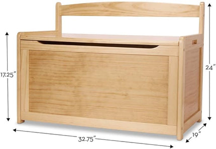 Melissa & Doug- Light Wood Furniture for Playroom, Blonde - Kids Wooden Toy Box Storage Organizer, Children's Furniture Toy Chest - LeafyLoom