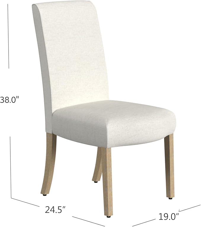 HomePop Classic Parsons Dining Chairs, Cream Textured Woven(Set of 2) - LeafyLoom
