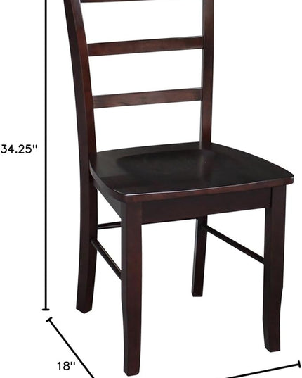 International Concepts Madrid Ladder Back Chair, Java, Rich Mocha - LeafyLoom