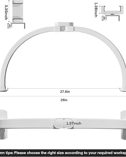 Foldable LED Half Moon Lamp for Nail,38W/3000-6000k Desk Lamp,Lash Lamp for Lash Extension with Storage Bag& Phone Bracket,Led Light for Nails Tech, Stepless Dimming(4700LM&White) - LeafyLoom