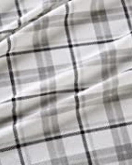Comfort Spaces Cotton Flannel Breathable Warm Deep Pocket Sheets with Pillow Case Bedding, Cal King, Grey Plaid 4 Piece - LeafyLoom