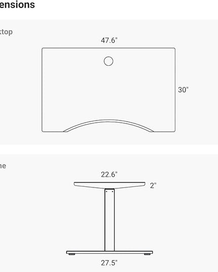 Standing desk bamboo, dual motor stand up desk adjustable height electric 48x30 - Bamboo Light Matte, Black Frame - LeafyLoom