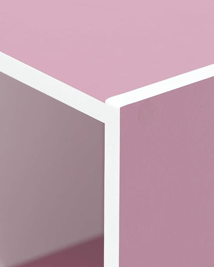 Furinno 3-Tier Open Shelf Bookcase, White/Pink 11003WH/PI - LeafyLoom