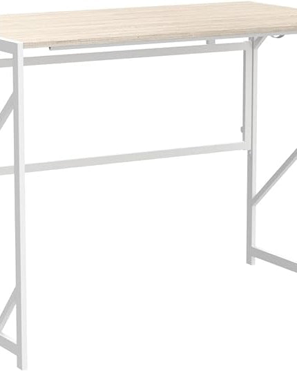 Elephance Folding Desk Writing Computer Desk for Home Office, No-Assembly Study Office Desk Foldable Table for Small Spaces - LeafyLoom
