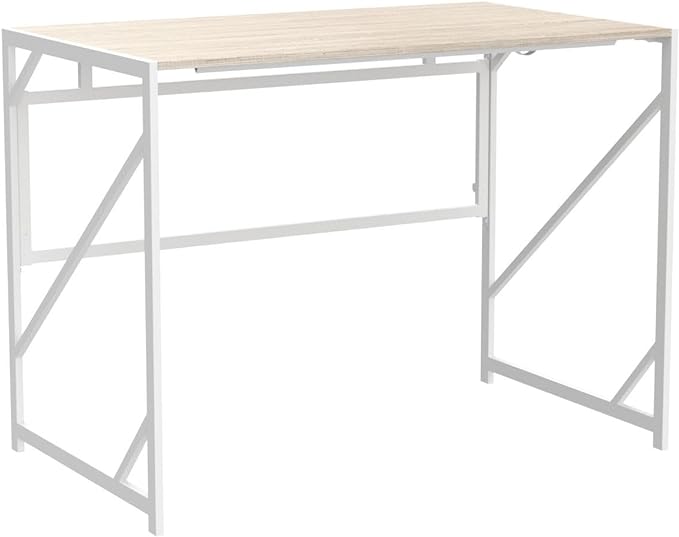 Elephance Folding Desk Writing Computer Desk for Home Office, No-Assembly Study Office Desk Foldable Table for Small Spaces - LeafyLoom