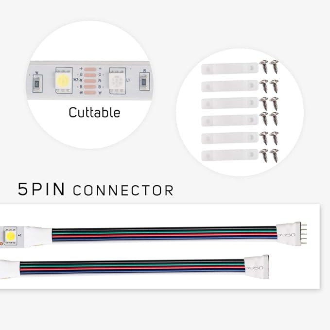 BTF-LIGHTING 5050 RGBW RGB+Cool White(6000K-7000K) 150RGB+150White LED Tape Light 5m 16.4ft 60LED/m Multi-Colored IP67 12mm Width FPCB DC12V for Bedroom Home Decoration(No Adapter or Controller) BTF-LIGHTING