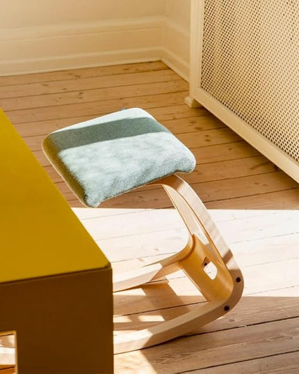 Varier Variable Balans Original Kneeling Chair Designed by Peter Opsvik (Dark Grey Revive Fabric with Natural Ash Base) - LeafyLoom