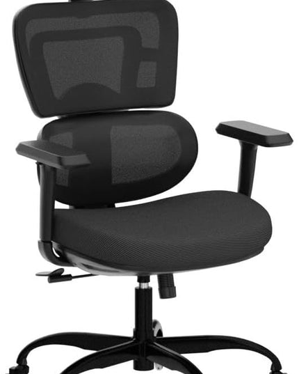 Ergonomic Office Chair - Mesh Office Chair High Back, Rolling Desk Chair, Executive Swivel Chair, Computer Chair with 3D Adjustable Armrest, 3D Lumbar Support, Blade Wheels, Adjustable Headrest - LeafyLoom